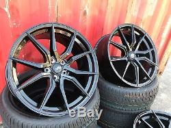 20 Spyder Turbine Gloss Black Alloy Wheels+tyres To Vw T5 T6 850kg Load