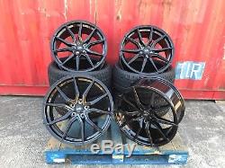 20 Spyder Turbine Gloss Black Alloy Wheels+tyres To Vw T5 T6 850kg Load