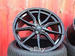 20 Spyder Turbine Gloss Black Alloy Wheels+tyres To Vw T5 T6 850kg Load