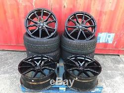 20 Spyder Turbine Gloss Black Alloy Wheels+tyres To Vw T5 T6 850kg Load