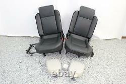 2003 Land Rover Discovery 3rd Row Black Leather Back Rear Seat Set w Headrests