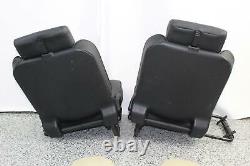 2003 Land Rover Discovery 3rd Row Black Leather Back Rear Seat Set w Headrests