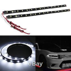 2pcs 30-SMD Super White LED 24 Strip Door Headlights Audi DRL Style Light