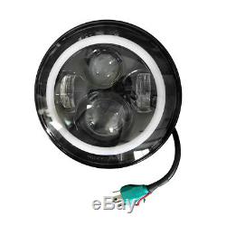 2pcs 7 LED Headlights Hi/Lo Beam E-mark for Land Rover Defender 90 110