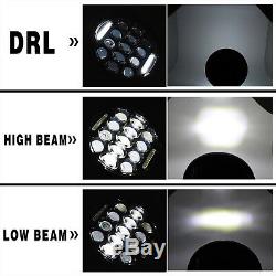 2pcs E-mark 150W for Land Rover Defender LED Headlights RHD 7 90 110 Hi/Lo DRL