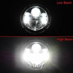 2x 75W 7 inch LED Headlight Halo Projector DRL For Defender 90 110 TD4 TD5 Jeep