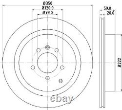 2x BRAKE DISC 8DD 355 118-781 FOR LAND ROVER RANGE/SPORT DISCOVERY/IV/VAN 4.2L