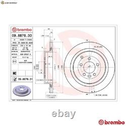2x BRAKE DISCS 09.8876.31 FOR LAND ROVER RANGE/SPORT DISCOVERY/IV/VAN/III 4.2L