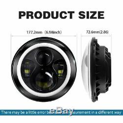 2x UK 7 Inch E9 Approved LED Headlight for LAND ROVER DEFENDER TD4 TD5 90 110