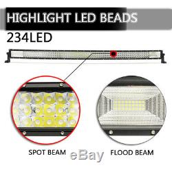 52'' 702W LED Curved Work Light Bar Combo Offroad Lamp Car Truck Offroad + Wire