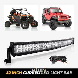 52 Inch Curved Led Work Light Bar For Truck Offrod SUV Driving Lamp With Harness