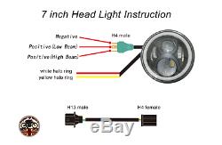 7 LED Headlights x2 Chrome 50W E Marked UK EU Halo Indicator Free LED 750AC
