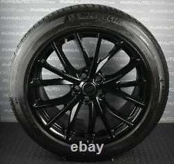 FOUR Genuine Range Rover Sport SVR 21 Alloy Wheels Michelin Tyres Gloss Black