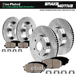 For Land Rover Discovery Range Rover Front+Rear Drill Brake Rotors Ceramic Pads