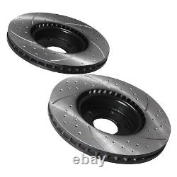 Front Drilled Grooved 300mm Brake Discs Range Rover Evoque & Discovery Sport 11+