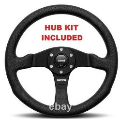 Genuine Momo Competition 350mm steering wheel and hub kit, Mitsubishi Evo 4 5 6