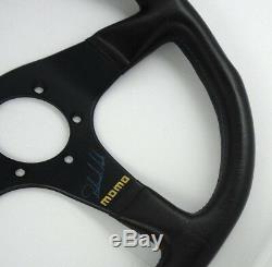 Genuine Momo D35 leather steering wheel. Roland Asch signed edition. RARE! 7A