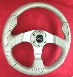 Genuine Momo Jet 350mm Grey Silver leather steering wheel for Land Rover. 7D
