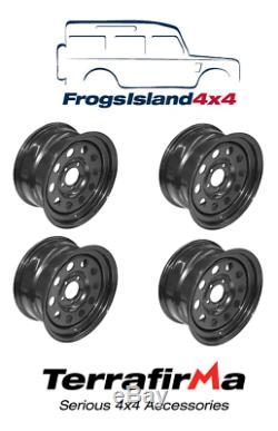 Grw012 Set Of 4 Steel Modular Wheels Black For Land Rover Discovery 2 1998-2004