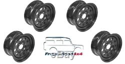 Grw012 Set Of 4 Steel Modular Wheels Black For Land Rover Discovery 2 1998-2004