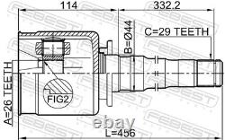 Joint Kit Drive Shaft 2911-divfrh For Land Rover Discovery/iii/van Range/sport