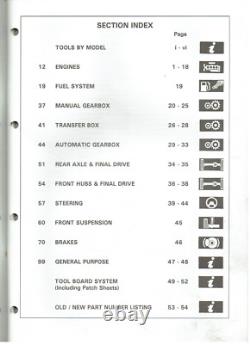 LAND ROVER DEFENDER DISCOVERY Mk1 RANGE ROVER Mk1'94-95 SERVICE TOOLS CATALOGUE