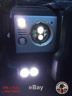 LED DRL x2 Angel Eye Halo Fog Light Lamp Land Rover Defender 4x4 2.5FOG