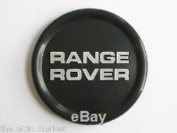 Range Rover Classic Genuine Black Wheel Badge Center Hub Caps Set of 4 NEW