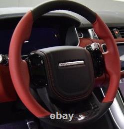 Range Rover Sport L494 SVR Red Heated Steering Wheel With Carbon Fiber Trim OEM