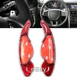 Red Carbon Fiber Steering Wheel Paddle Shifter Extensions For Land Rover 10-16