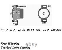 WAI Alternator for Volvo XC60 T6 B6304T2 / B6304T4 3.0 Litre (05/2010-04/2018)