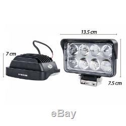 WOW 2X 32W Spot 4D Lens LED Work Light Bar Offroad Truck Lamp 12V + Wiring kit