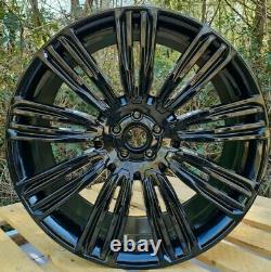 X4 22 Range Rover 9 Style Alloy Wheels Vogue Sport Discovery 3-5 Svr Svo Black