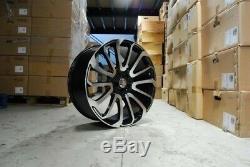 X4 22 Turbine Alloy Wheels Black Pol Fits Range Rover Vogue Sport Discovery 4/5